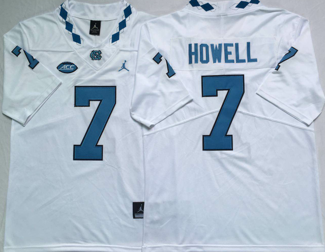NCAA North Carolina Tar Heels #7 Howell white jerseys